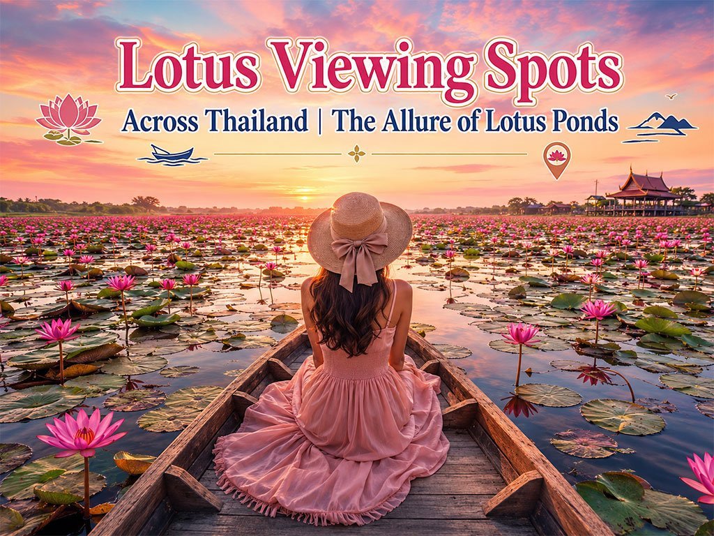 Übersicht der Lotusbeobachtungspunkte in ganz Thai