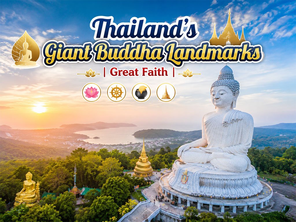 Große Buddha-Statuen in ganz Thailand